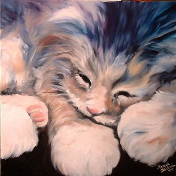 sleeping cat art