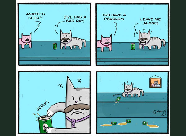 beer cat gravity comic