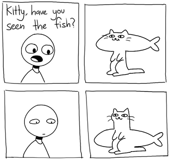 cat east fish comic