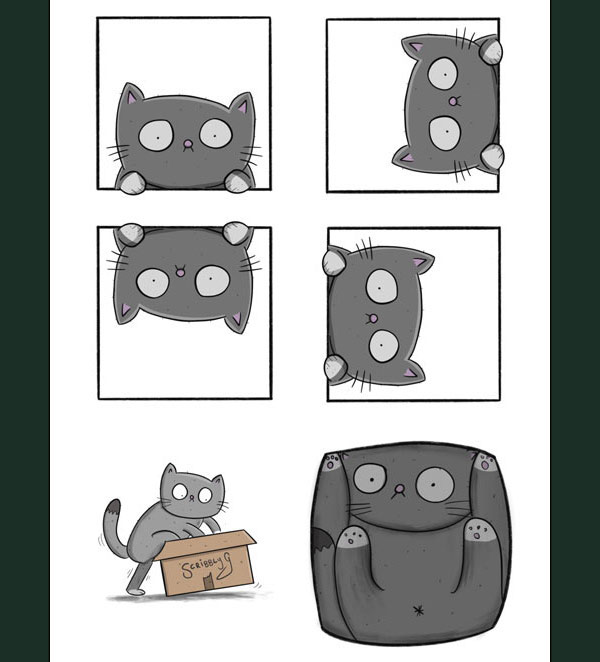 cat in box pov comic