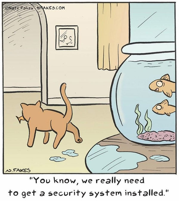 security system cat comic