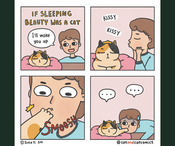 sleeping beauty cat comic