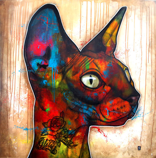 artistic sphynx cat art