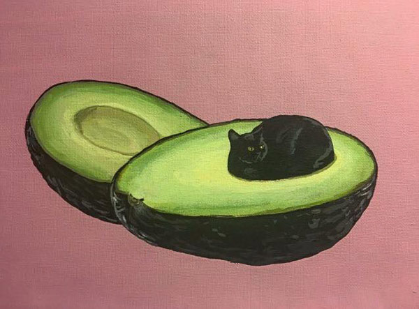 avocado cat art