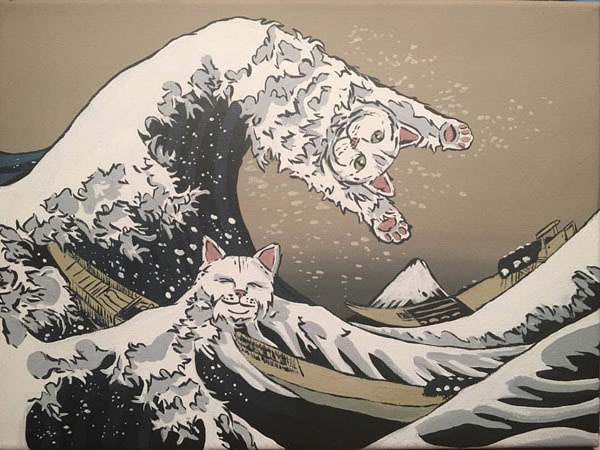 cat tsunami  art