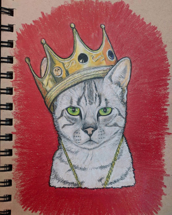 cat with crown art