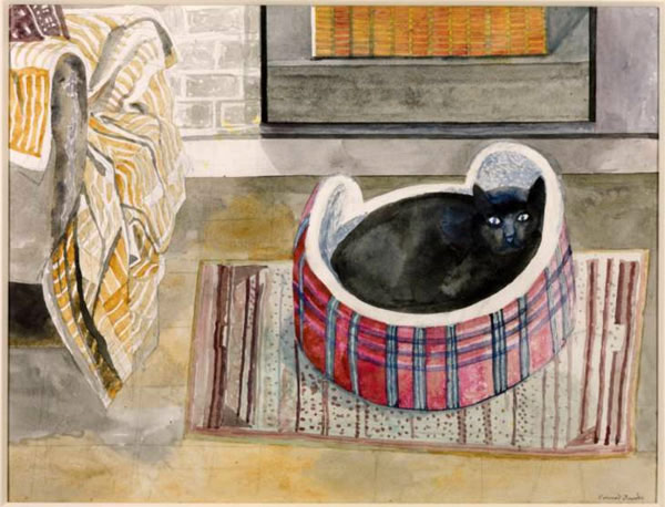 cat in catbed art