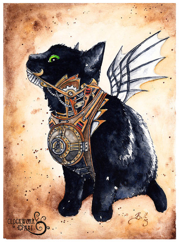 clockwork cat art