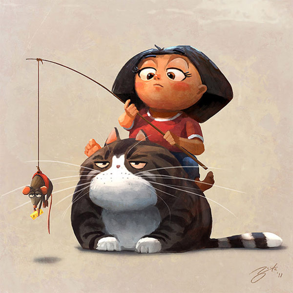 fishing cat art