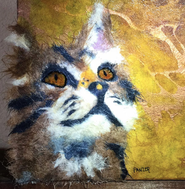 hairy cat painting  art