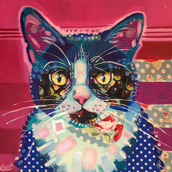patchwork cat art