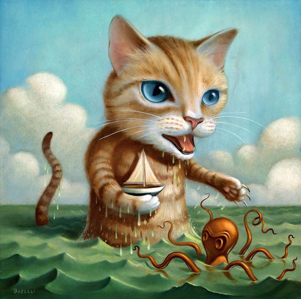 sea monster cat art