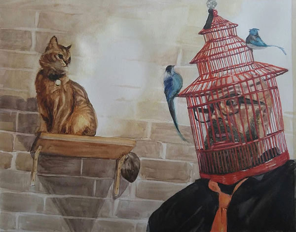 surreal cat art