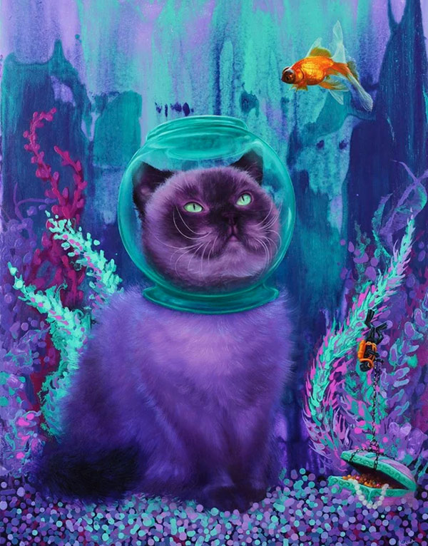 underwateer cat art