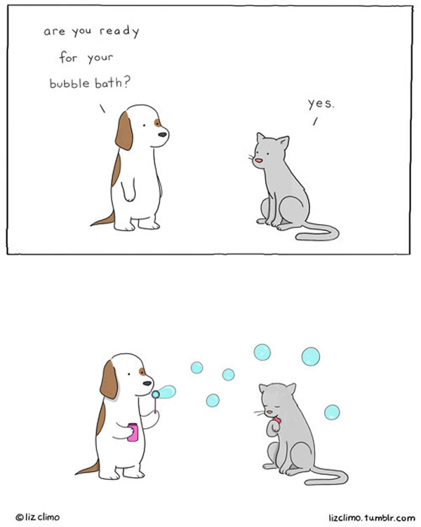 cat bubble bath comic