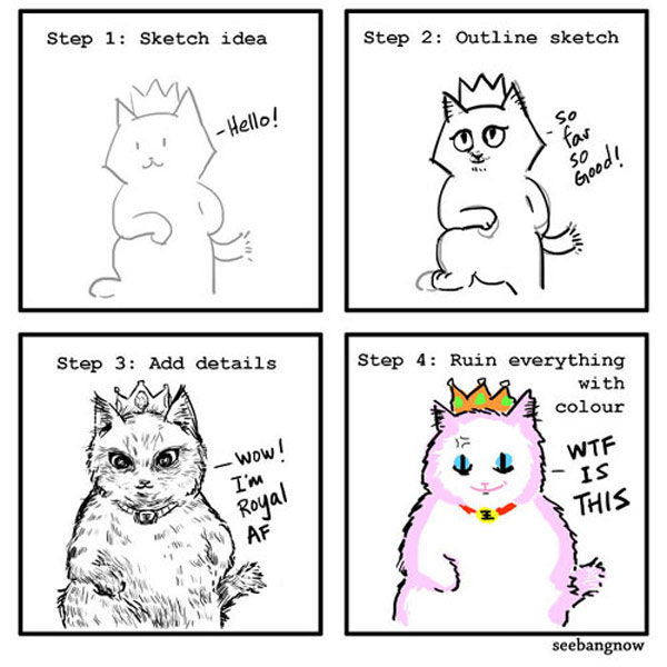 drawing a cat  comic