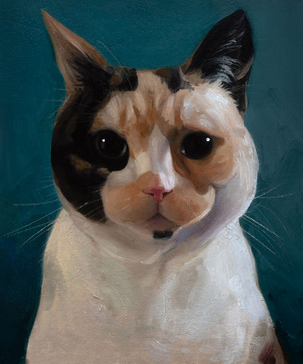 cat face portrait art