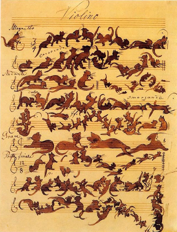 cat sheet music art