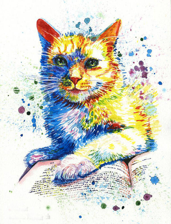 multi-color-cat-art