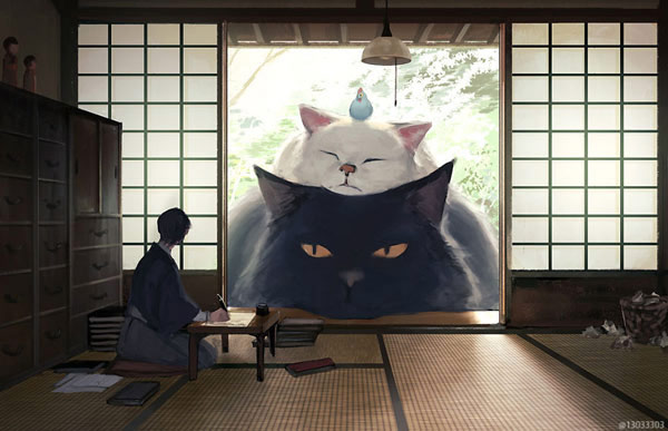 two giant cat arts