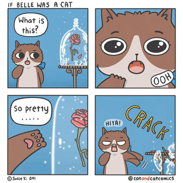 belle as a cat comic
