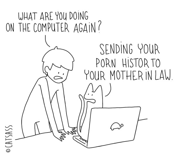 cat and computer comic