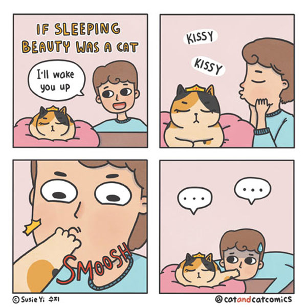 sleeping beauty cat  comic